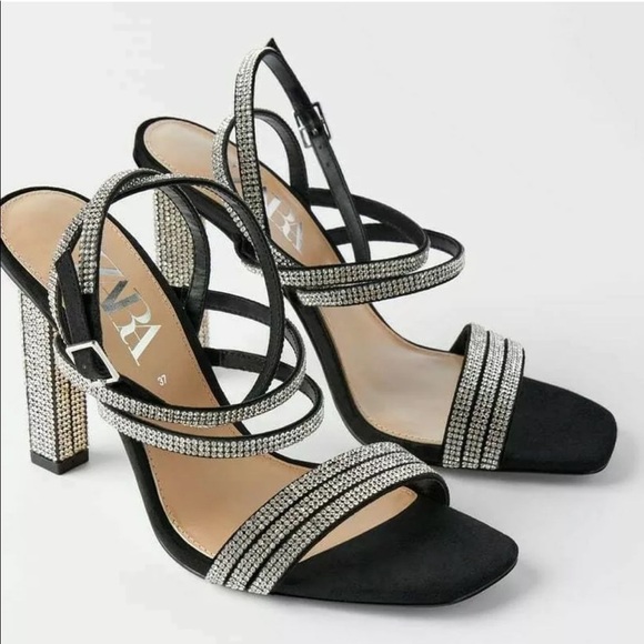 ZARA Jewel Beaded Heeled Sandals - Picture 7 of 7